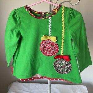 Nursery Rhyme Green Long Sleeve Tee with Colorful Accents